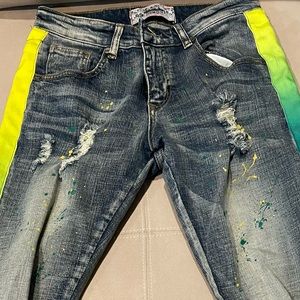 Contemporary Splatter Skinny Jeans Size 30